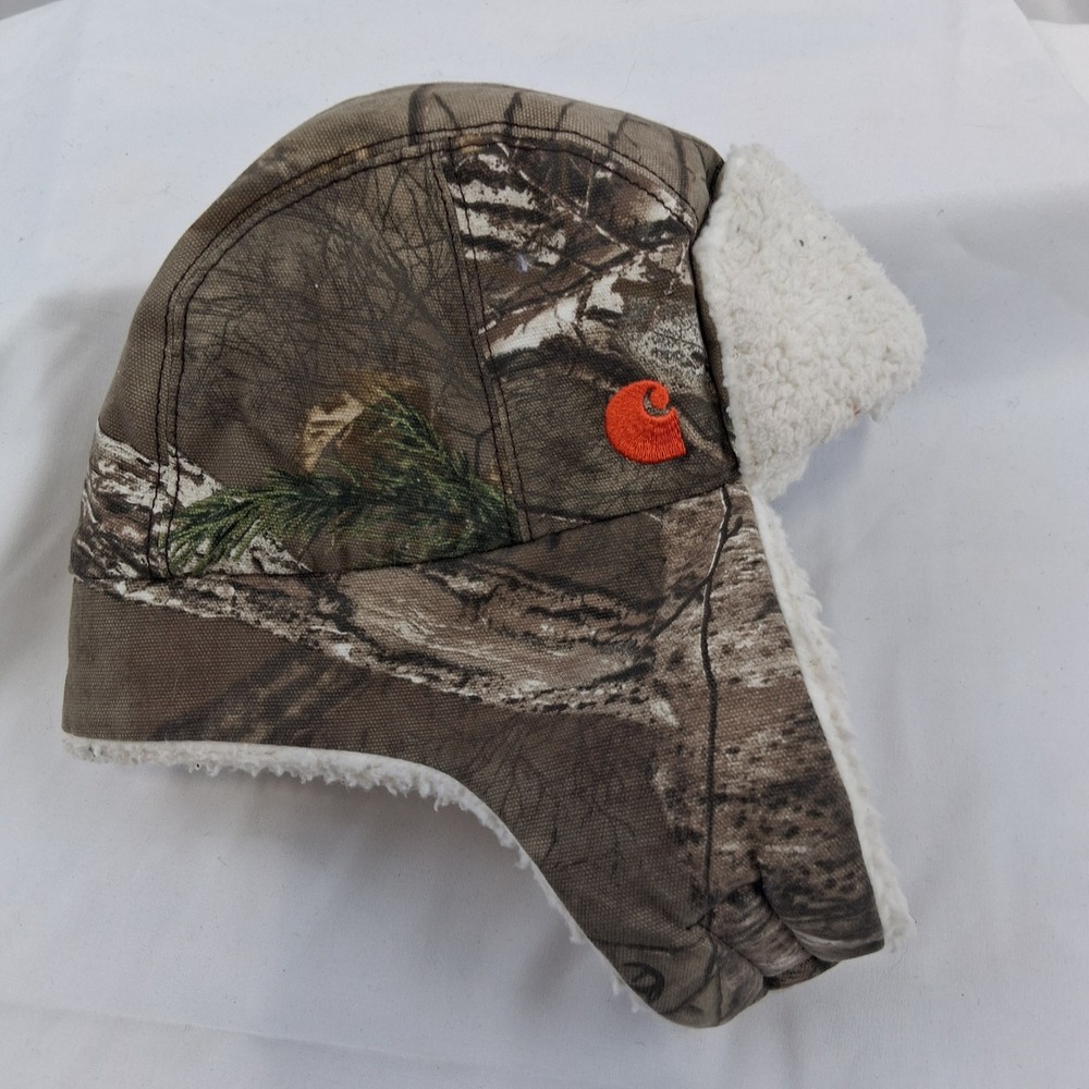 Carhartt Infant/Toddler Trapper Hat Camo Realtree Sherpa Lined Winter Earflap